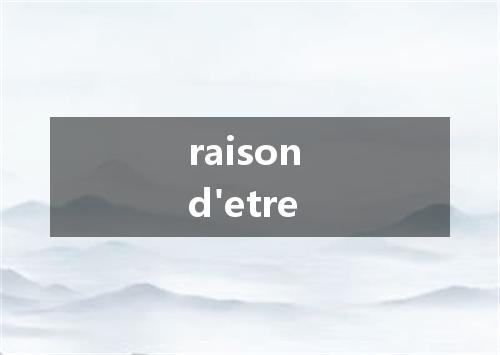raison d'etre是什么意思