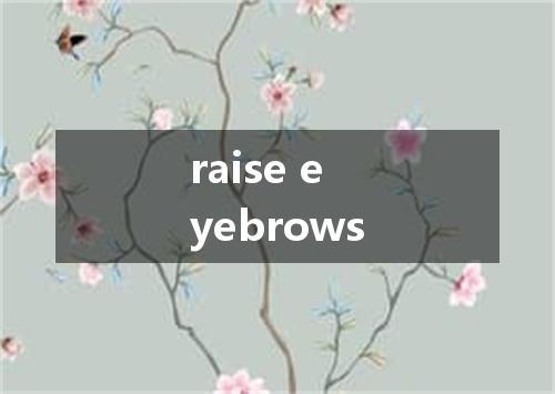 raise eyebrows是什么意思