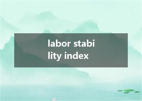 labor stability index是什么意思
