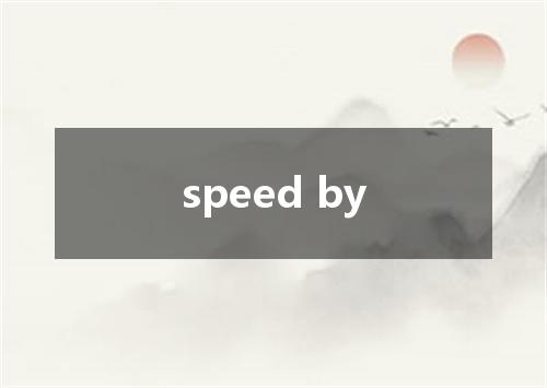 speed by是什么意思