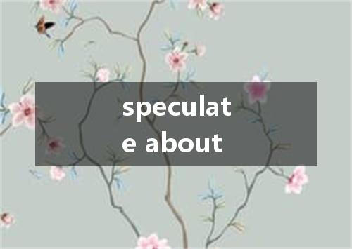 speculate about是什么意思