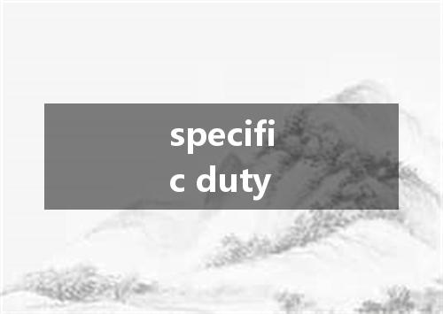 specific duty是什么意思