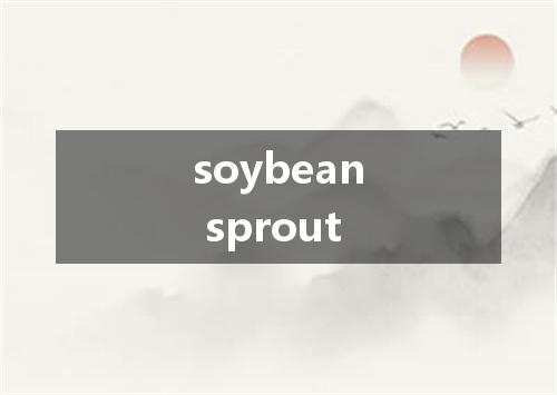 soybean sprout是什么意思