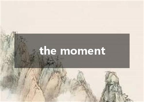 the moment是什么意思