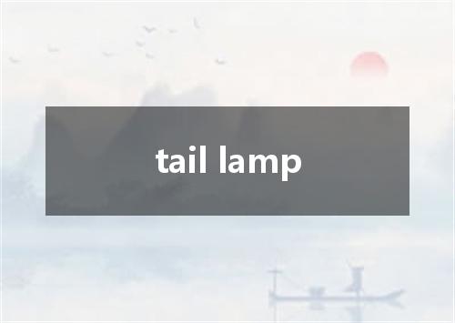 tail lamp是什么意思