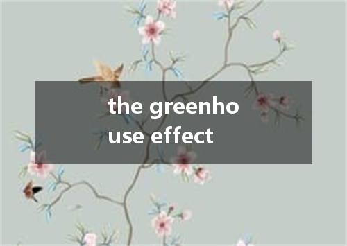 the greenhouse effect是什么意思