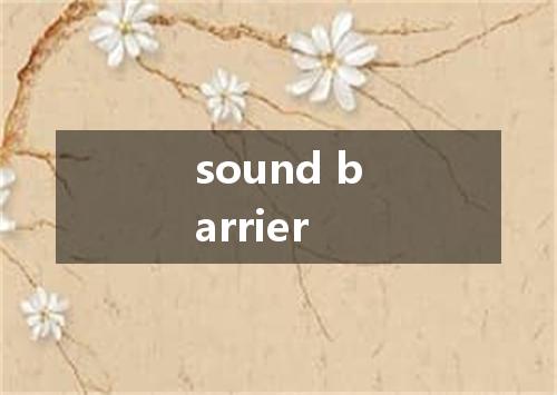 sound barrier是什么意思