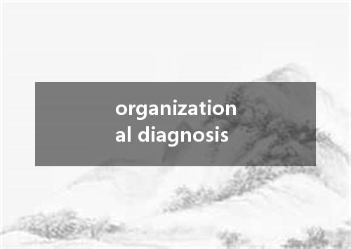 organizational diagnosis是什么意思