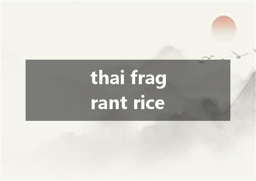 thai fragrant rice是什么意思