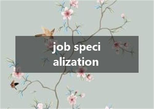 job specialization是什么意思