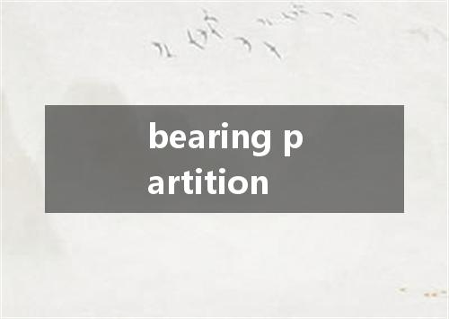 bearing partition是什么意思