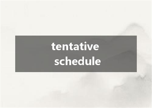 tentative schedule是什么意思