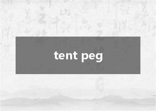 tent peg是什么意思