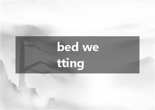 bed wetting是什么意思
