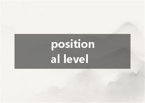 positional level是什么意思