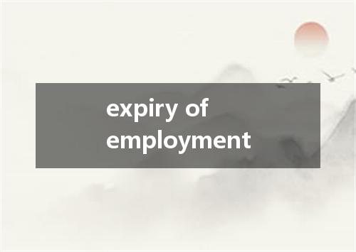 expiry of employment是什么意思