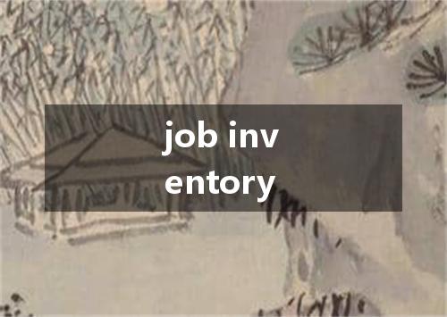 job inventory是什么意思