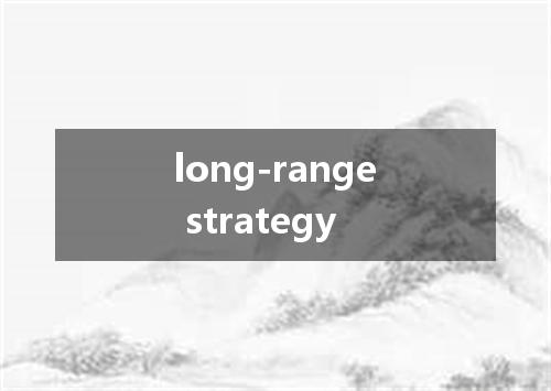 long-range strategy是什么意思