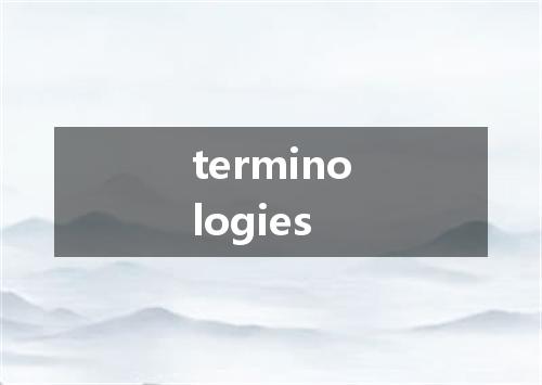 terminologies是什么意思