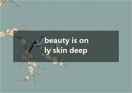 beauty is only skin deep是什么意思