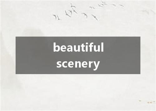 beautiful scenery是什么意思
