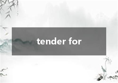 tender for是什么意思