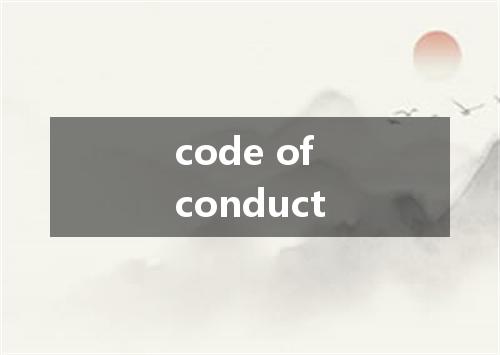 code of conduct是什么意思
