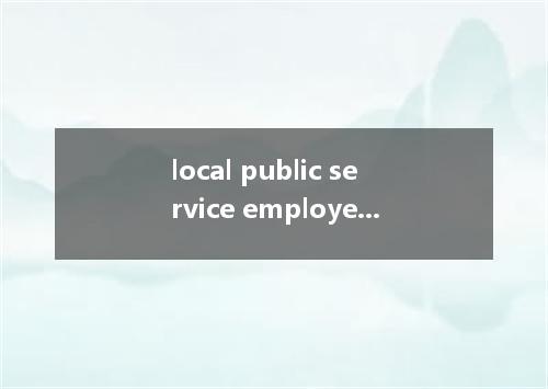 local public service employee是什么意思