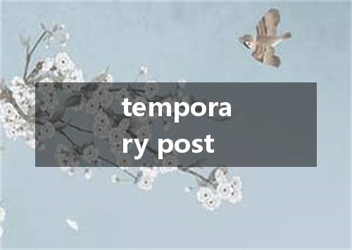 temporary post是什么意思