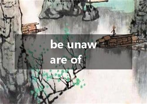 be unaware of是什么意思