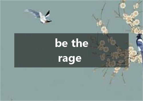 be the rage是什么意思