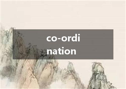 co-ordination是什么意思