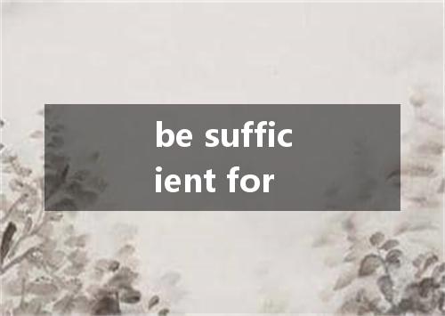 be sufficient for是什么意思