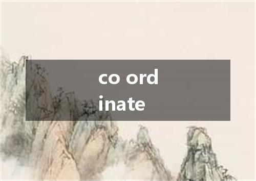 co ordinate是什么意思