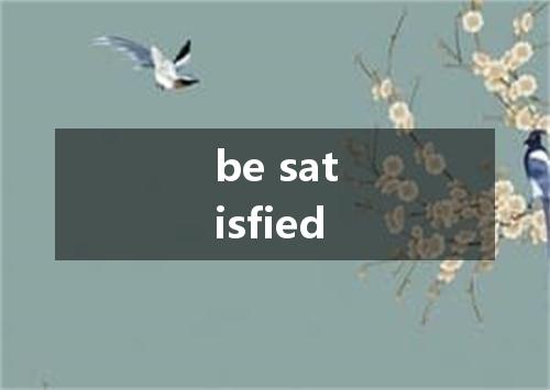 be satisfied是什么意思