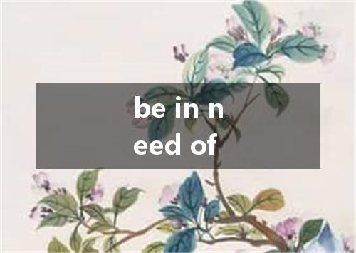 be in need of是什么意思