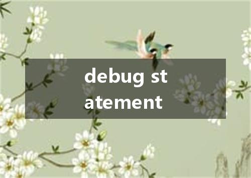 debug statement是什么意思