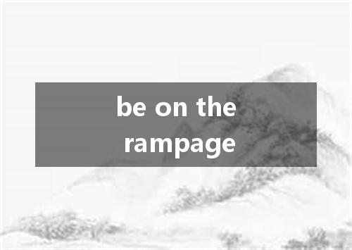 be on the rampage是什么意思