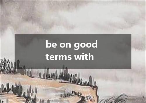 be on good terms with是什么意思