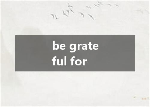be grateful for是什么意思
