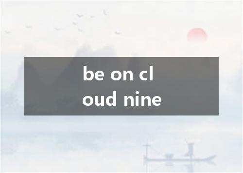be on cloud nine是什么意思