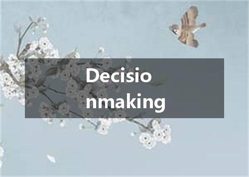 Decisionmaking是什么意思