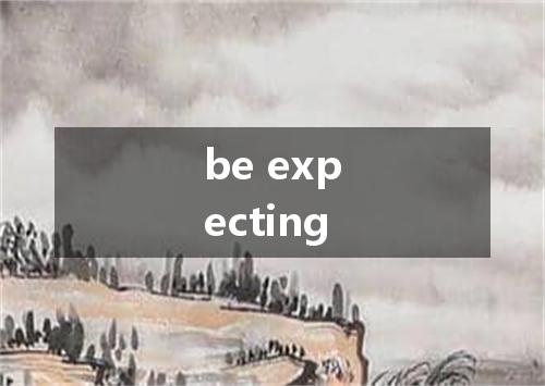 be expecting是什么意思