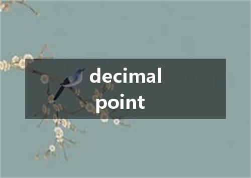 decimal point是什么意思