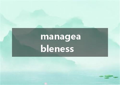 manageableness是什么意思