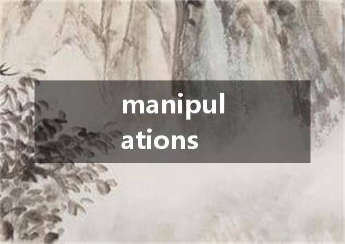 manipulations是什么意思