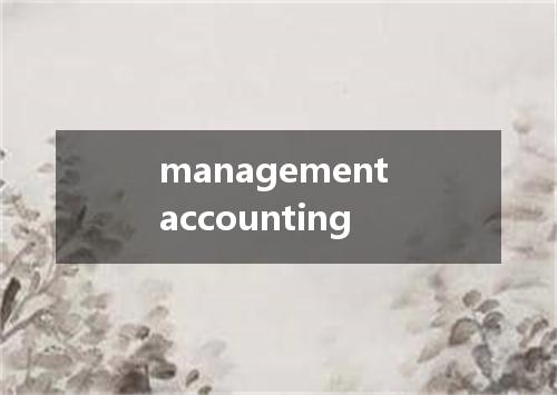 management accounting是什么意思