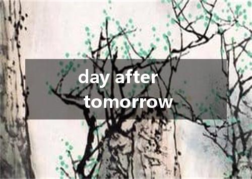 day after tomorrow是什么意思