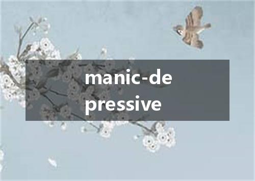 manic-depressive是什么意思