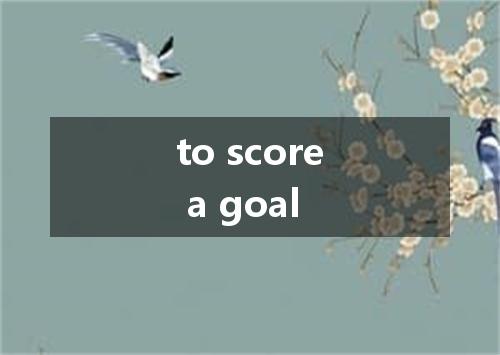 to score a goal是什么意思